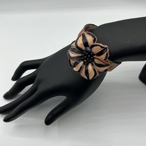 Handcrafted Leather Flower Women's Bracelet